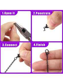 5m/Roll Necklace Chain, Suitable For DIY Jewelry Making, Necklace Chain Set, Includes 20pcs Lobster Clasps, 90pcs Jump Rings, 1m/Pack Excluding Lobster Clasps, Jump Rings - Multicolor - View 2