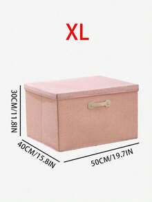 1pc Cotton And Linen Hand-Held Storage Box With Lid, Clothes Sorting Box, Folding Cabinet, Toy Wardrobe, Organizing Moving Box