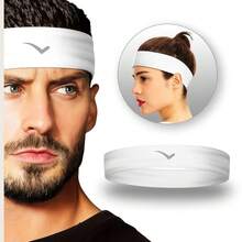 Kit com 2 testeiras anti suor faixa para cabelo envio em 24h esportes fênix - Branco & Branco - Visão 2