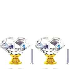 12pcs Crystal Glass Cabinet Knobs, Suitable For Wardrobe Doors, Drawer Cabinets, Shoe Cabinets, Kitchen Cabinets And Other Furniture, Single Hole 1.18 Inches, Small Zinc Alloy Handles, Furniture Accessories - Multicolor - View 16