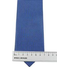 ZLQ&GOU 3pcs Classic Blue Polyester Jacquard Tie Set, Includes Tie, Handkerchief, Bow Tie, Suitable For Casual Business Gatherings - Blue - View 3