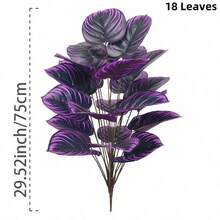1pcs Outdoor Artificial Green Plants, Villa Courtyard Garden Decor Outdoor & Home Office Decoration, Perfect For Christmas, Halloween, Palm Festival & Valentine's Day - Pot Not Included - Purple - View 7