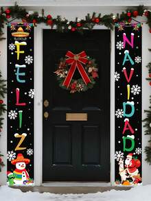 1 Set, Mexican Christmas Decoration Banner, Party Decor, Merry Christmas Porch Hanging Sign Flag, Elegant Outdoor And Indoor Decoration, Ideal For Porch, Yard, Garage And Home