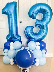 2 个 40 英寸（约 101.6 厘米）蓝色巨型数字氦气铝箔气球，大号数字气球适合生日派对、毕业典礼、周年纪念、派对装饰、拍照、家庭聚会、新年 - 彩色 - 查看 7