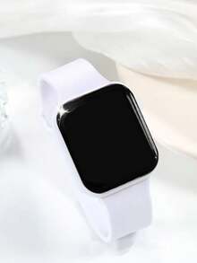 2 Pieces Set. Teen Fashion, Simple And Cute, Romantic And Classic LED Digital Display Square Electronic Watch. Suitable For Students' Daily Life Such As Returning To School, Parties And Traveling. Very Suitable As A Gift For Friends Or Birthday Gifts. - Multicolor - View 5