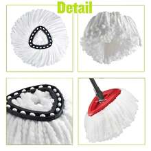 3 PCS Triangle Cleaning Mop Head Replacement For O-Cedar EasyWring Microfibers Mop Refill - trắng - Xem 4