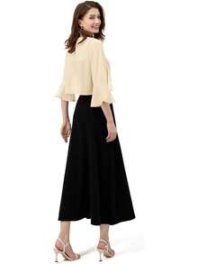 LOMON 3/4 Sleeve Cropped Cardigan Women Lightweight Open Front Bolero Shrug Dresses - 白色 - 查看 9