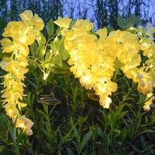 10Pcs Solar Wisteria Flower LED Light, Outdoor Garden Patio Decorative Lamp, 52pcs Beads, Dual Mode (Normal & Blinking), Plastic Material, Light Sensor Control, Removable Photovoltaic, Solar Charging Nickel Battery, Outdoor Illumination|Vibrant Garden Decor|Realistic Flower Shape, Solar Garden Lights(Pink, Blue, Yellow, Purple) - 紫藤花 - 查看 12