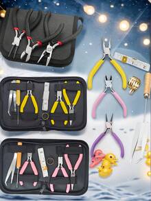 Bộ dụng cụ tự làm trang sức 8 món, bao gồm 3 loại kìm, 2 nhíp, 1 dùi, 1 kìm bấm vòng, 1 thước kẻ. Phù hợp cho người mới bắt đầu và người có kinh nghiệm, cần thiết cho việc sử dụng tại nhà. - Nhiều màu - Xem 10