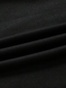 Skateboard Print Pocket Hoodie, Casual Long-Sleeved Drawstring Hoodie, Menswear - 黑色 - 查看 5