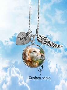 Personalized Photo Memorial Necklace | Custom Remembrance Jewelry With Your Loved One's Picture | Sympathy Keepsake Pendant - Silver - View 3
