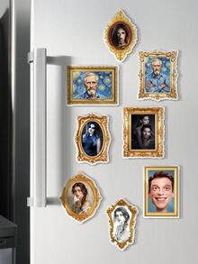 1 pièce Aimant de réfrigérateur en acrylique personnalisé, photos abstraites/amusantes/magiques/inquiétantes personnalisées, options de style de cadre décoratif, différents styles de photos artistiques disponibles, décoration murale magnétique créative personnalisée