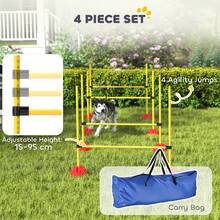 PawHut 4-Piece Dog Agility Equipment With 4 Hurdle Bars, For Training - Yellow - View 3