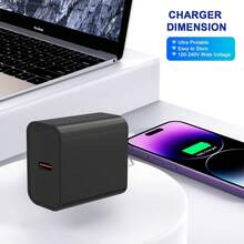 3 Paquetes/2 Paquetes/1 Paquete Cargador rápido de 20W, compatible con el cargador del 16/15, puerto PD, cargador USB C de pared rápido compatible con iPhone 16/15/14/13/12/11/Pro Max/Plus/XS/XR/X, iPad, y talla grande, alto rendimiento