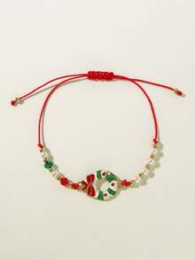 1/6/12 件 3D 圣诞手链套装、手工编织手链首饰套装、圣诞老人圣诞礼物、圣诞树、花环、拐杖糖、手套、铃铛、雪花、蝴蝶结和其他圣诞元素、女士多层手链、手链吊坠、可调节串珠手链、Y2K 手链 - 款式3 - 查看 10