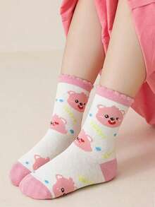 5 Pairs Girls Thick Warm Mid-Calf Socks, Cute Cartoon Ruby Design Kids Baby Socks - Multicolor - View 5