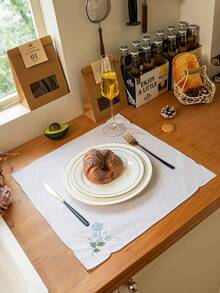 1/4/6pcs Floral Classic Countryside Handkerchief Decorative Placemats