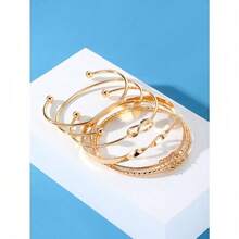 5pcs Bohemian Style Women's Metal Bracelet Set