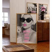 1 pièce Impression de collage d'appartement, impression de mode noir et blanc Y2K, art esthétique rose et cool pour les chambres d'adolescents et d'étudiants