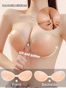 女士粘性胸罩 - 杏色 - 查看 3