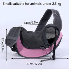 1 PC Pet Dog Sling Carrier Breathable Mesh Travel Sling Bag Carrier For Dogs Cats Cat Carrier Cat Bag - Pink - View 7