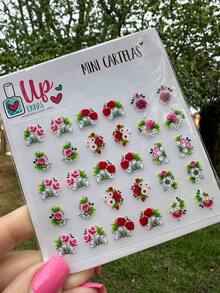 MINI CARTELAS 30 UNIDADES ADESIVOS FLORZINHAS MOD 04 | SHEIN Brasil