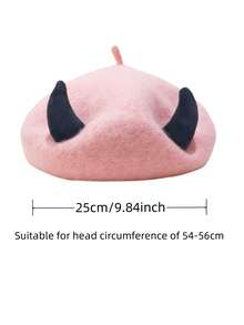 Devil Horns Red Beret For Women - Fun Halloween Costume Accessory, Unique Fashion Beret With Horns, Red Beret For Cosplay, Party Hats