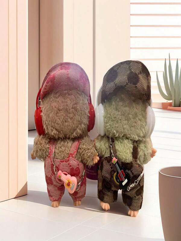 For Labubu Doll 15/17cm Doll Accessories, First And Second Generation Keychains, For Labubu Clothes Gg Hat And Overalls