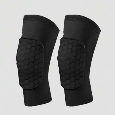 1 Cặp đệm đầu gối chống va chạm hình tổ ong dày cho trẻ em, thoải mái khi khiêu vũ, chơi bóng đá, bóng rổ, chạy bộ và các môn thể thao ngoài trời khác