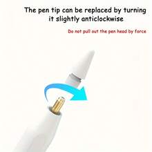 5 szt. wymiennych końcówek kompatybilnych z Apple Pencil 1. i 2. generacji – końcówki rysika do gładkiego pisania, akcesoria do wymiennych końcówek - Biały - Zobacz 5