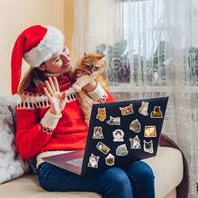 50pcs Cat Stickers Cute Animal Pet Stickers Waterproof Cartoon Vinyl Decals Kawaii Sticker Party Favors & Gifts For Boy Girl Adults Water Bottle Laptop Luggage Phone Snowboard Guitar Scrapbook