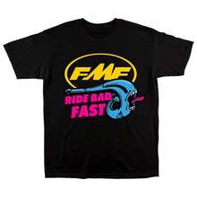 2025 Summer FMF Ride Bad Speed Racing T-Shirt Men's Women's Cotton T-Shirt Vintage Street Y2k Top Men's T-Shirt Large Size - màu đen - Xem 1