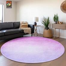 1 pieza/10 piezas Alfombra de baño con patrón degradado morado, material de franela, alfombra redonda para el piso, decoración esponjosa, adecuada para baño, entrada, cocina, sala de estar y otras ocasiones, lavable a máquina, antideslizante, decoración navideña, regalo ideal - Multicolor - Ver 1