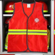 1 件儿童消防员角色扮演服装玩具，男孩和女孩装扮玩具套装，职业体验，亲子互动，万圣节和圣诞节礼物 - 彩色 - 查看 1