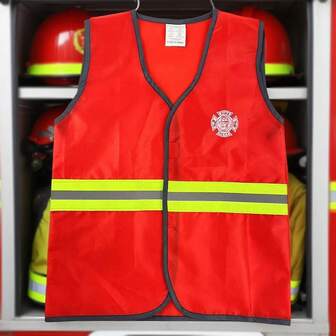 1 件儿童消防员角色扮演服装玩具，男孩和女孩装扮玩具套装，职业体验，亲子互动，万圣节和圣诞节礼物