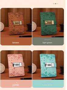 [Vintage Lock Book] 1-4pcs 4 Colors Vintage Password Lock Book A7 - - Secure And Stylish Personal Journal Notebook,Aesthetic School Supplies, , Notebooks For School, School Supplies, Back To School