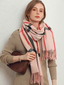 Premium Wool Scarf For Women, Thick Cashmere Blend Plaid Scarf, Versatile Autumn/Winter Accessory, 2025 New Style