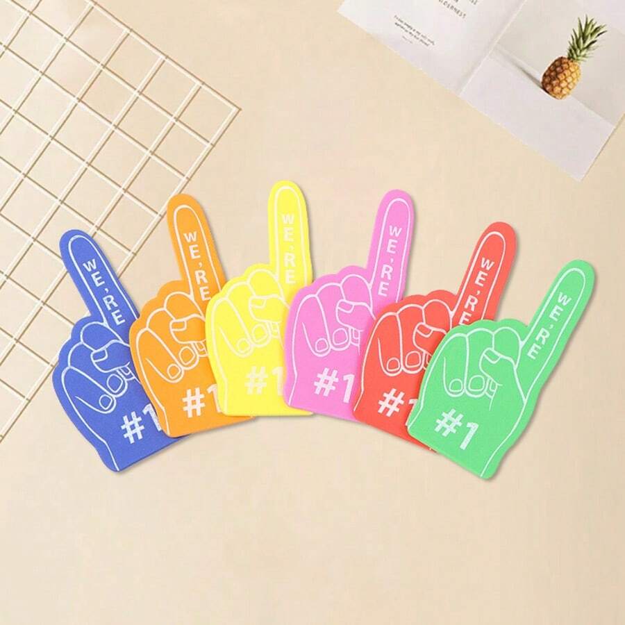 1 pezzo Guanti da tifoso in EVA, accessori per manifestazioni sportive studentesche, guanti da applauso per cheerleading, dita in schiuma EVA, adatti per ogni occasione di tifo, accessori per cheerleading sportiva, forniture per creare atmosfera da festa (materiale schiumoso, sulla superficie del prodotto ci saranno alcune bolle e fori)