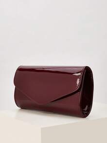 AIBBYDAR Women's Evening Bag, Solid Color Wine Red PU Leather, Suitable For Evening Dress, Portable Cosmetic Bag, Crossbody Bag, Wallet, Envelope Bag, With Detachable Metal Chain, For Ball, Wedding Season, Party, Holiday Gathering, Carnival, Christmas, Halloween - Burgundy - View 8