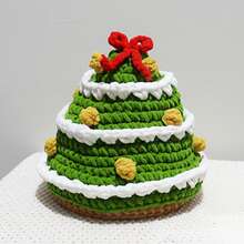 Crochet Christmas Tree Beanie - Festive Knitted Hat With Colorful Ornaments & Red Bow, Holiday Knit Cap For Women, Unique Christmas Knit Headwear