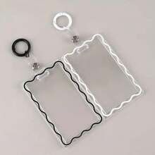 Transparent Acrylic Card Holder With Keychain, Durable Protective Cover, Suitable For Student ID, Meal Card, And Office Supplies, Plastic Material