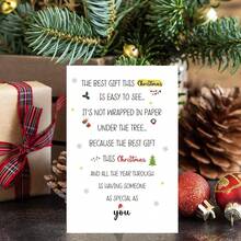 1pc, Romantic Christmas Card, Cute Xmas Poem Card For Him Her Friend, Special Merry Christmas Gift Idea For Husband Wife