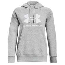 Under Armour Rival Women's Pullover Hoodie Grey - Mod Gray Light Heather / / White - View 1