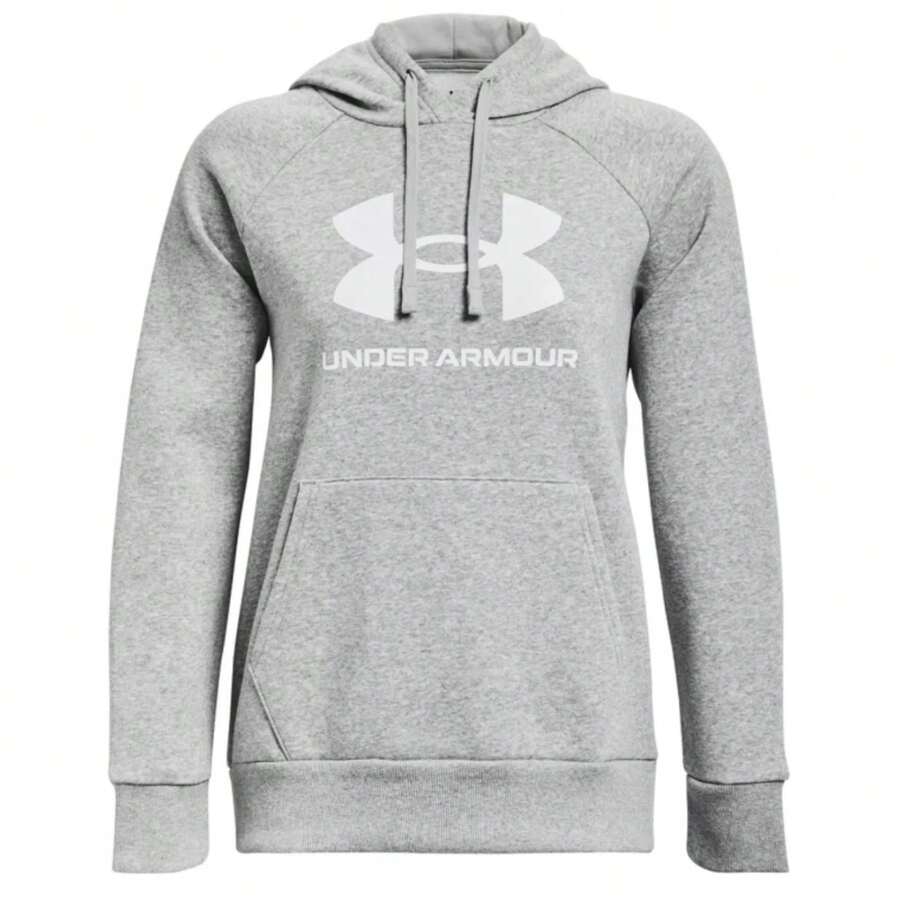 Under Armour Rival Women's Pullover Hoodie Grey - Mod Gray Light Heather / / White - View 1