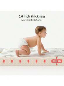 Foldable Baby Play Mat, PIGLOG Waterproof Playmats For Babies And Toddlers Kids, Foam Playmat For Tummy Time, 50x50/59x59/79x71 Playpen Mat, Reversible Portable Baby Floor Mat For Infant, Toddler, Circle(This Product Does Not Include A Fence.) - vòng tròn - Xem 9