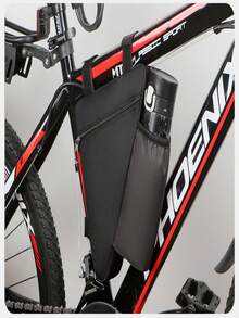 自行车山地车三角车架包、户外骑行收纳三角整理包、公路和山地车三角车架包、1.5L 自行车车把包带水壶架、适用于各种自行车三角收纳包和水壶架（不含水壶）