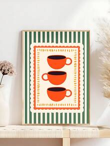 1 件复古橙色意大利浓缩咖啡杯帆布印刷厨房墙壁艺术，每天早晨供应报价标志墙壁艺术有趣的咖啡俱乐部帆布印刷品，卧室装饰，客厅装饰，办公室装饰，餐厅墙壁装饰，墙壁艺术，墙壁装饰，家居装饰，房间装饰，帆布墙壁艺术，海报，带框架的墙壁艺术，可选框架 ﻿ ﻿ - 彩色 - 查看 1