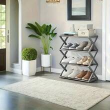 4-Tier Metal Shoe Rack | Space Saving, Easy Assembly | Suitable For Home, Apartment, Entryway, Bedroom, Dorm Storage, Can Be Used For Small Closet Organization, Hallway And Corridor, Multi-Pair Shoe Organizer, Sturdy Frame, Neat Display, Small Footprint, Ideal For Tight Spaces, Quick Installation, Great Gift For Back To School, Holiday Gatherings, Christmas And Thanksgiving Hosting, Perfect For Seasonal Closet Organization, Holds Up To 15 Pairs Of Shoes - Multicolor - View 4