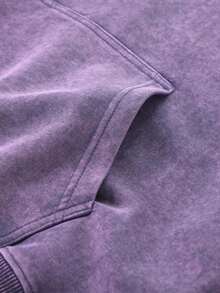 Washed Hoodie, Stylish And Retro Men's Hooded Sweatshirt, 400g Heavyweight Loose Design, Unisex Style, Suitable For Both Men And Women, Ideal For Casual Occasions, A Gift For Boyfriend, Street , An Ideal Gift Among Friends, Men's Clothing, Men's Hoodie That Is Breathable And Comfortable. - 紫色 - 查看 4