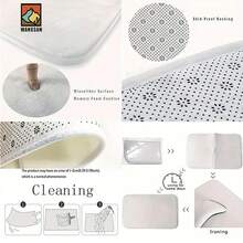 1 pièce/10 pièces Tapis de bain antidérapant avec design de poinsettia et flocon de neige, en matériau de flanelle, tapis de sol rond, décoration moelleuse, convient pour la salle de bain, la porte, la cuisine, le salon et autres occasions, lavable en machine, antidérapant, décoration de Noël, idée cadeau